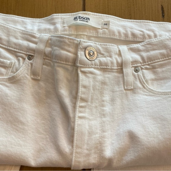 Hudson Women's Barbara High Waist Bootcut Crop White Jeans NEW size 30 - Picture 11 of 14